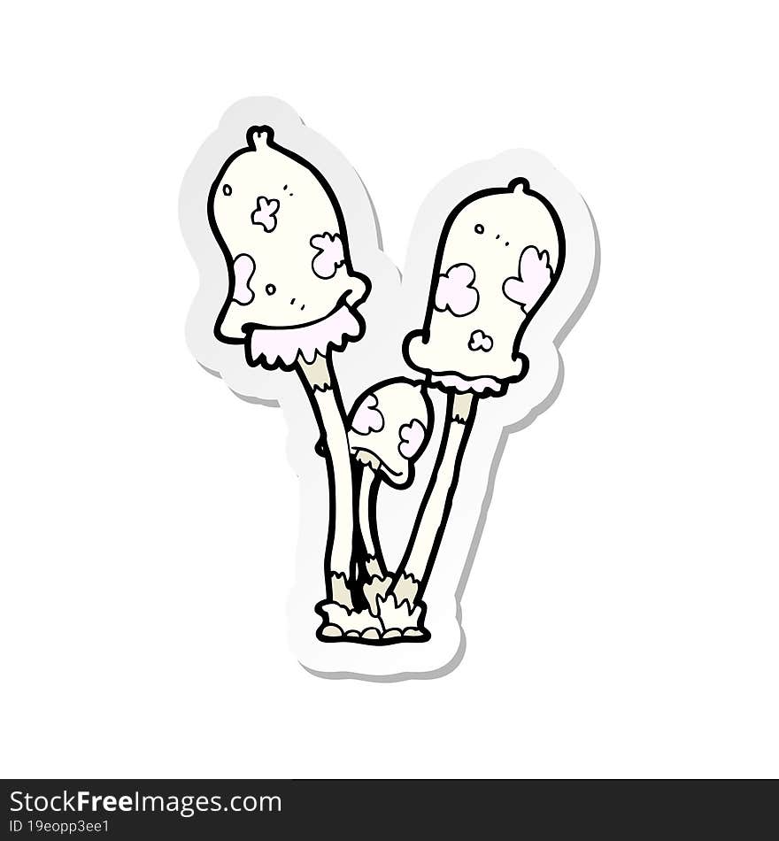 sticker of a cartoon mushroom