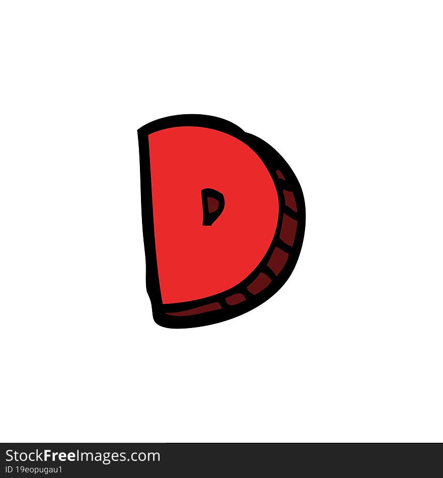 Cartoon Doodle Letter D