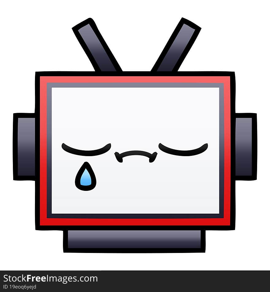 gradient shaded cartoon robot head