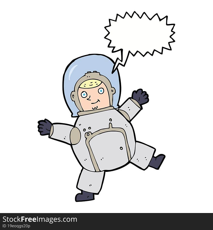 cartoon astronaut with speech bubble