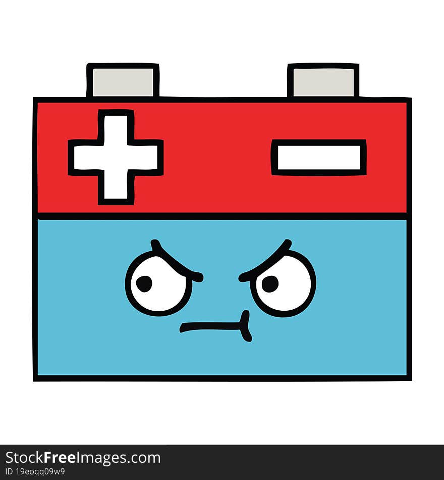 cute cartoon of a car battery. cute cartoon of a car battery