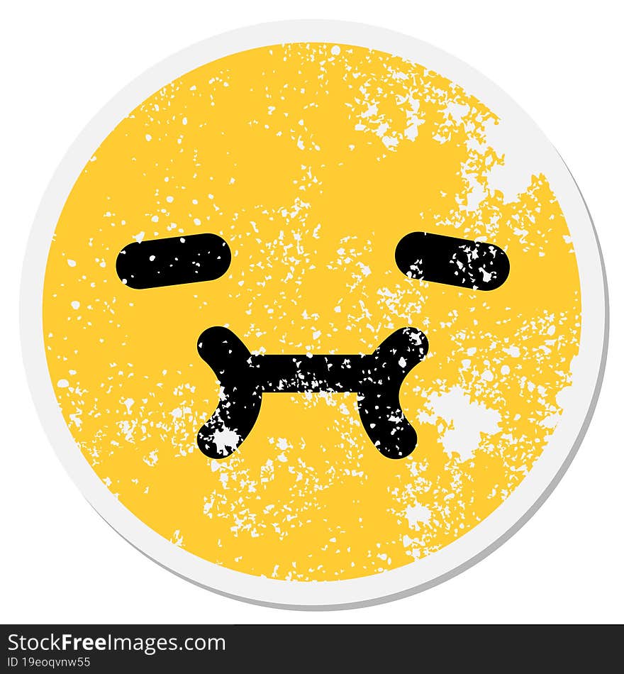 simple tired face circular sticker