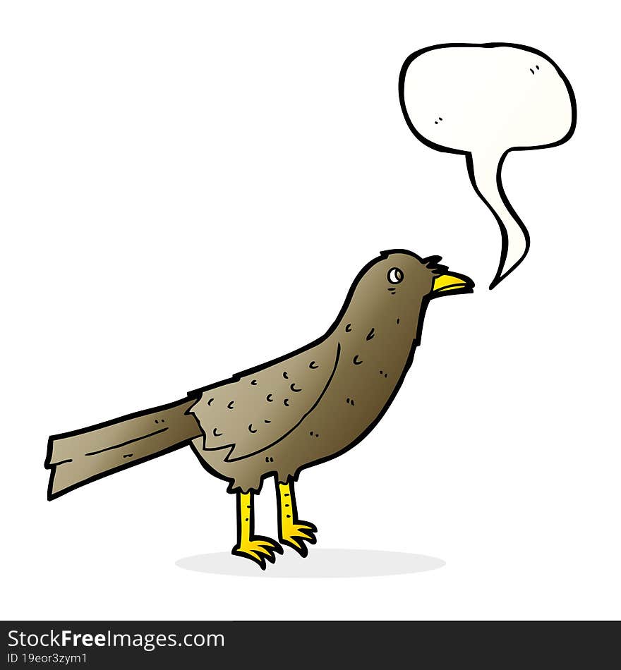 Cartoon Bird With Speech Bubble