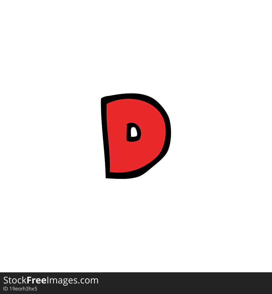 cartoon doodle letter d