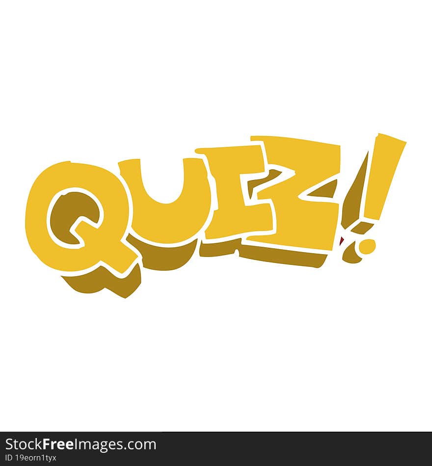 Flat Color Illustration Cartoon Quiz Sign