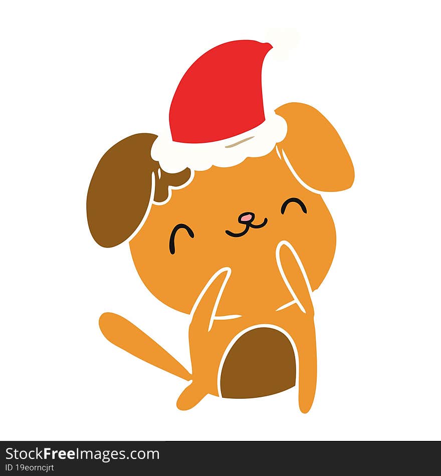 christmas cartoon of kawaii dog