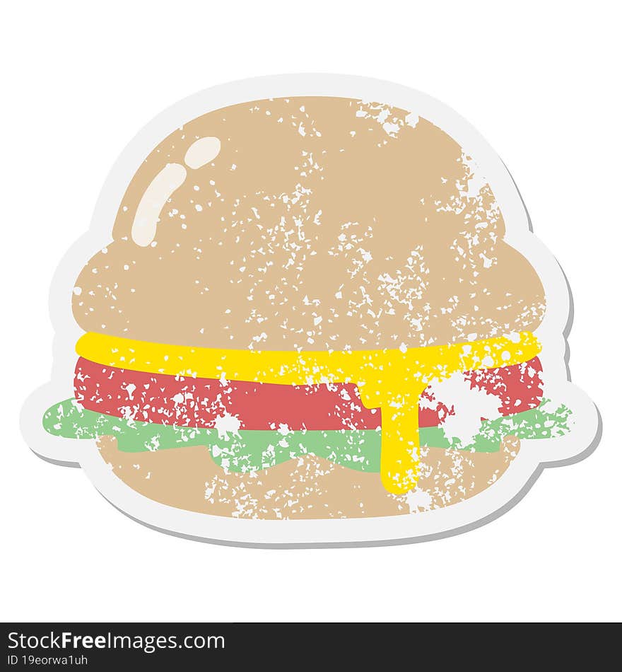 a tasty burger grunge sticker