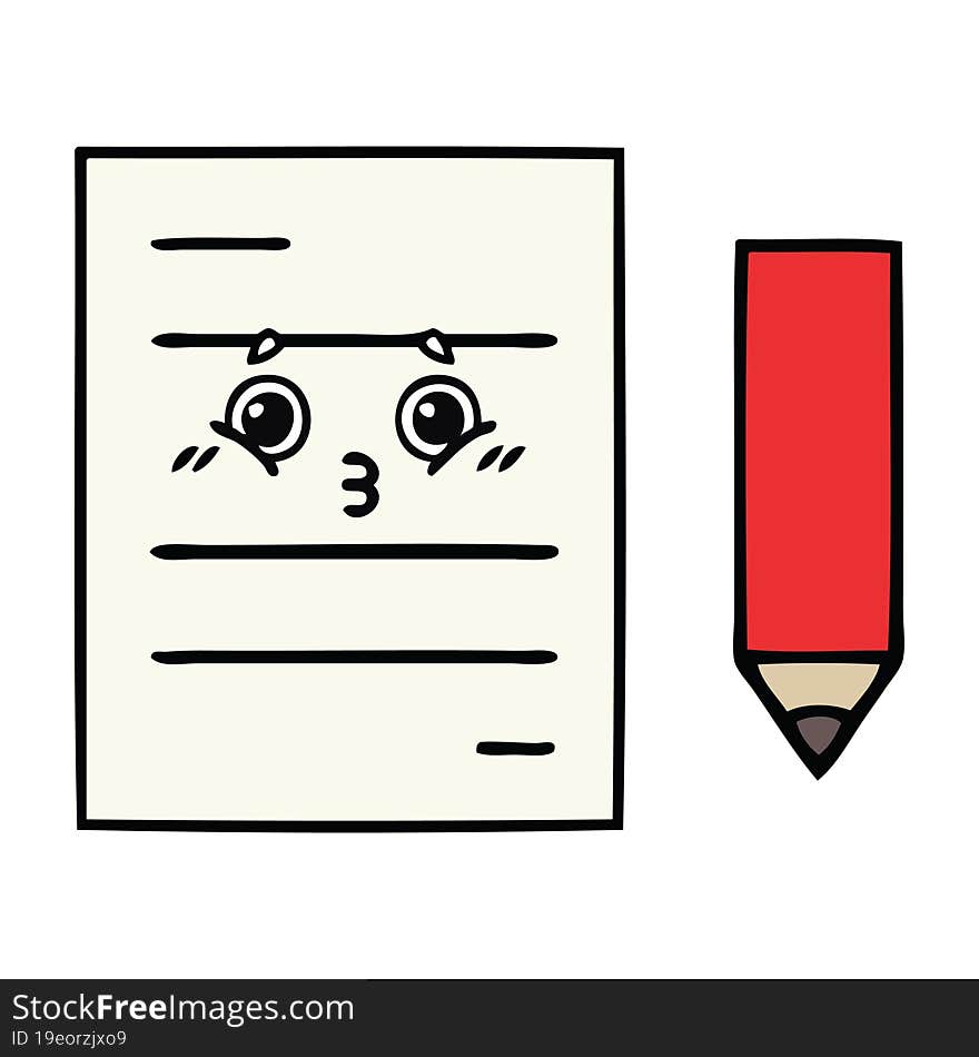 cute cartoon test paper