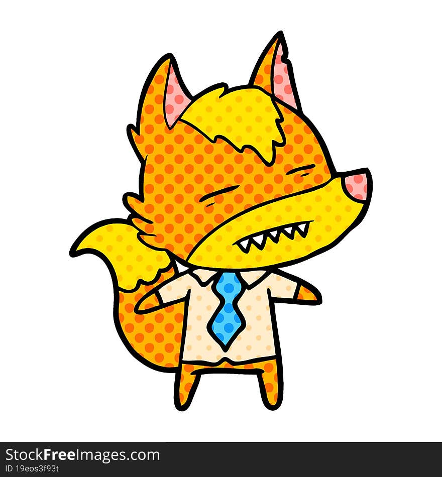 office worker fox cartoon character. office worker fox cartoon character