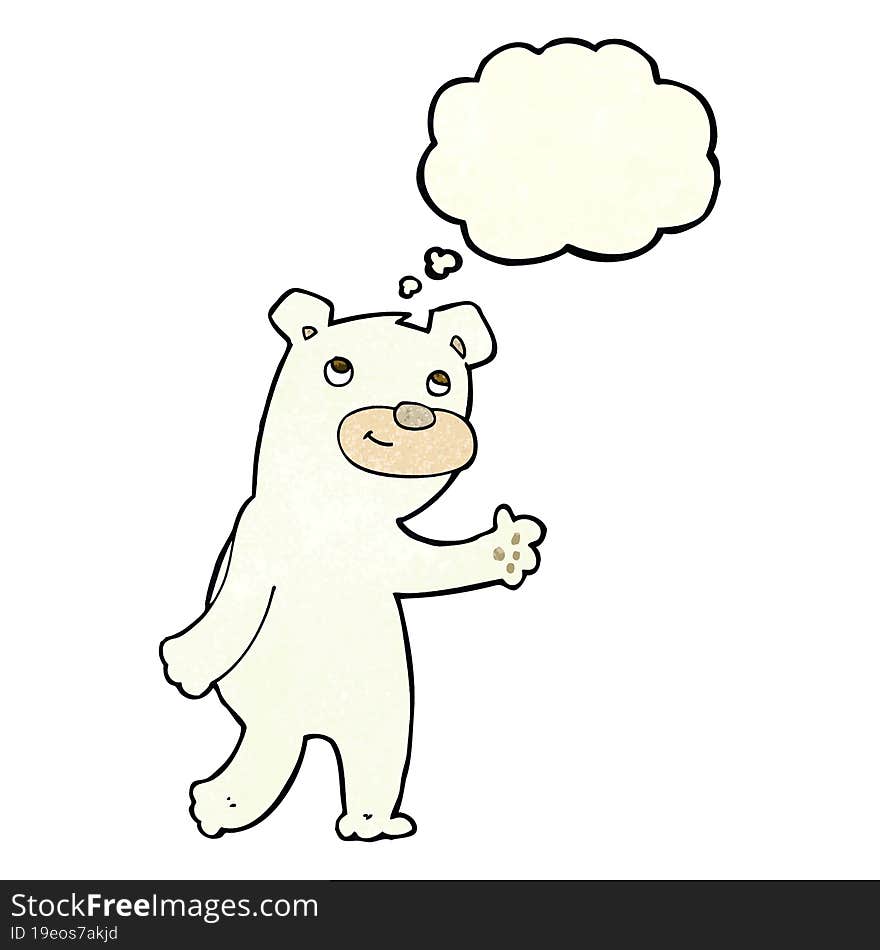 cute cartoon polar bear with thought bubble