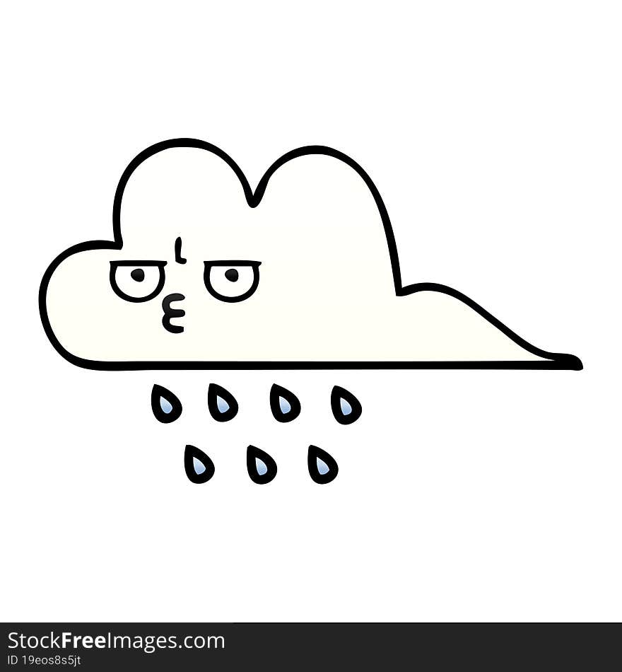 Gradient Shaded Cartoon Rain Cloud