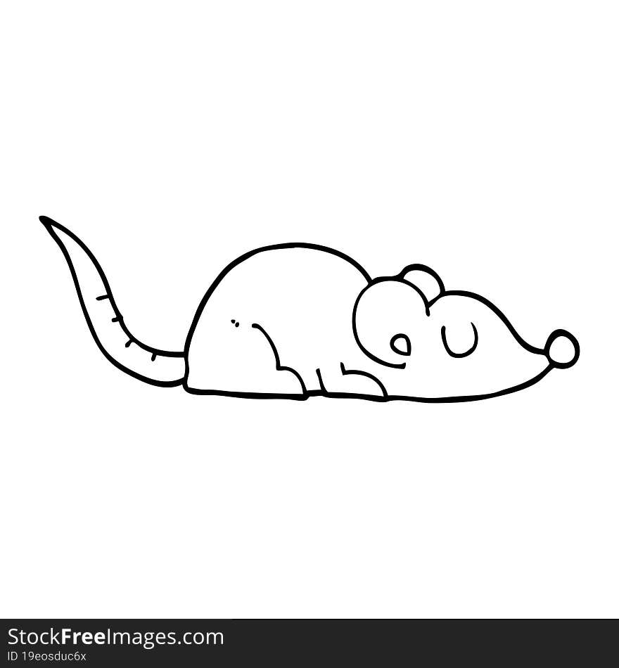 line drawing cartoon peaceful mouse