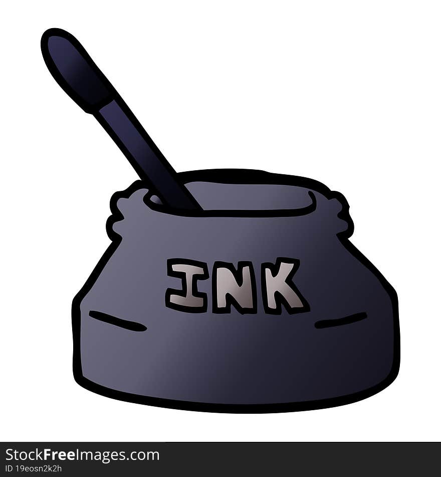 Cartoon Doodle Ink Pot