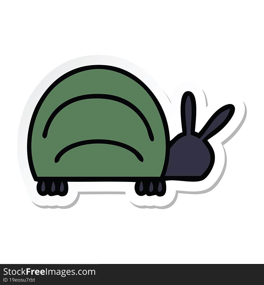 sticker of a cute cartoon green bug