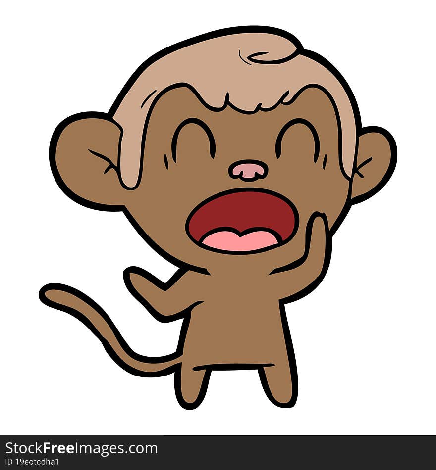 shouting cartoon monkey. shouting cartoon monkey