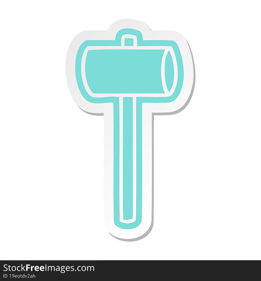 Cartoon Sticker Of A Mallet