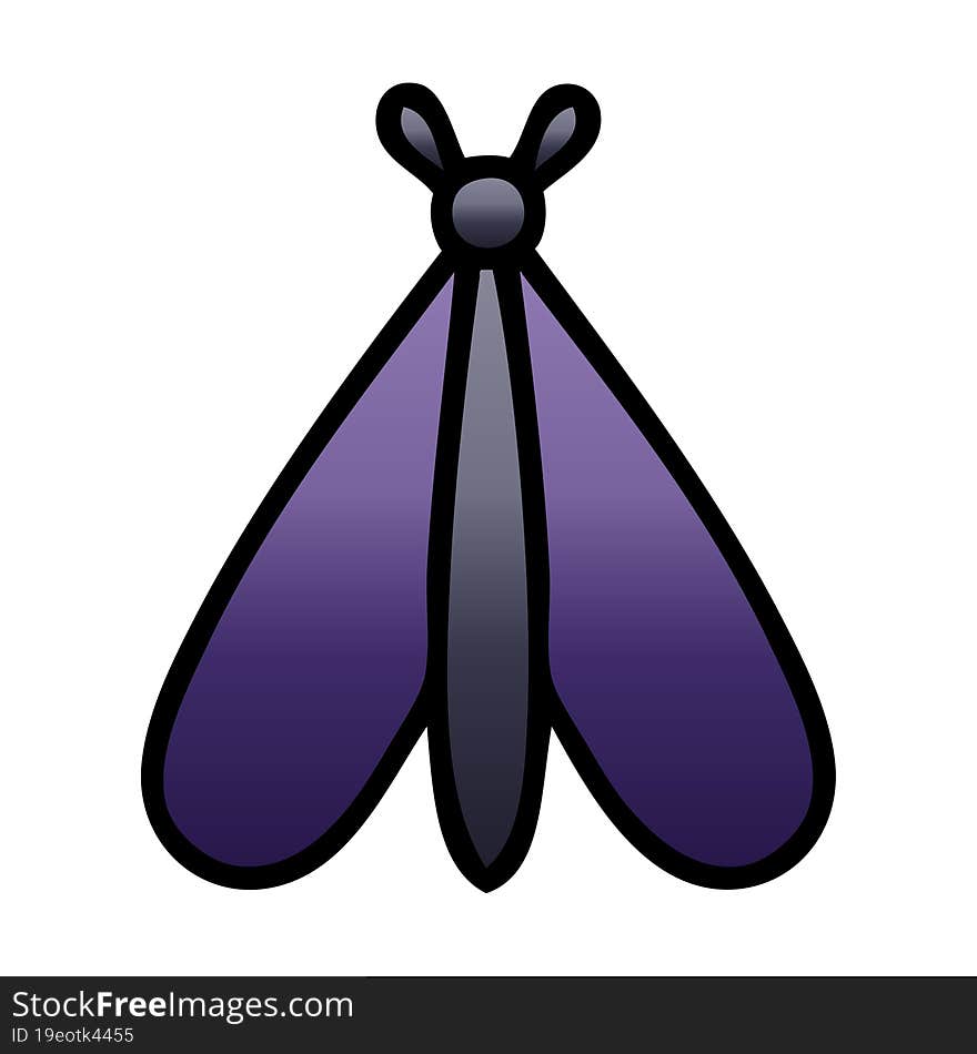 gradient shaded cartoon moth bug