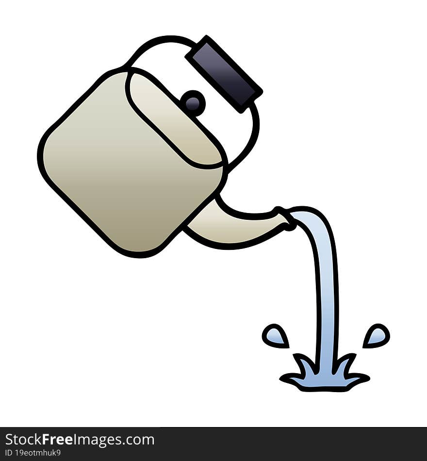 gradient shaded cartoon pouring kettle