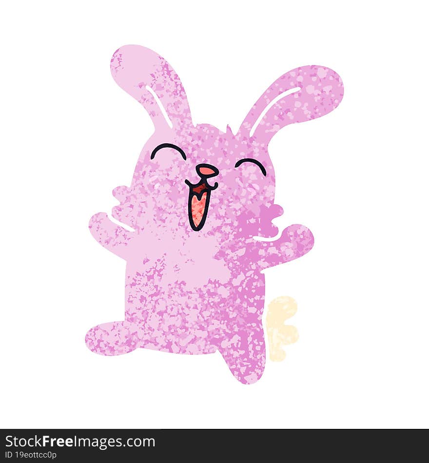 retro illustration style quirky cartoon rabbit. retro illustration style quirky cartoon rabbit