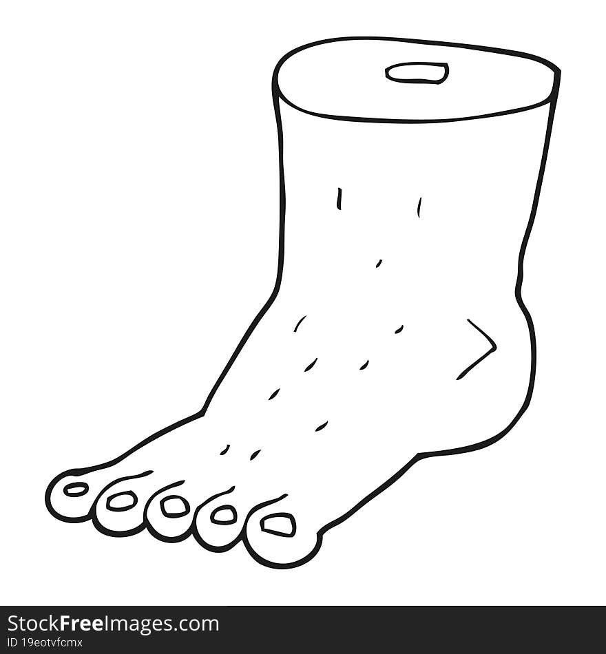 Black And White Cartoon Foot