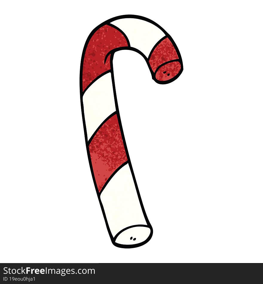 cartoon doodle striped candy cane