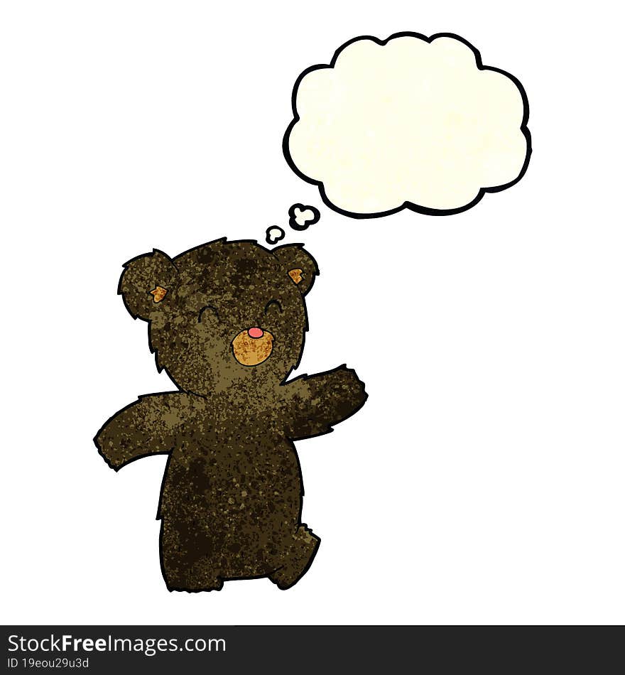 Cartoon Black Bear With Thought Bubble