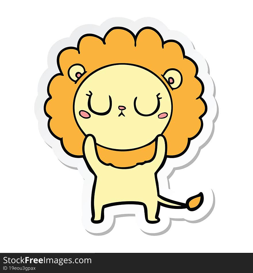 Sticker Of A Cartoon Lion