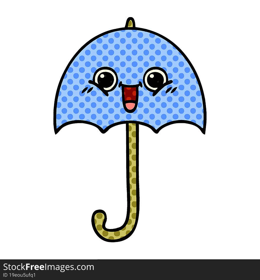 comic book style cartoon umbrella