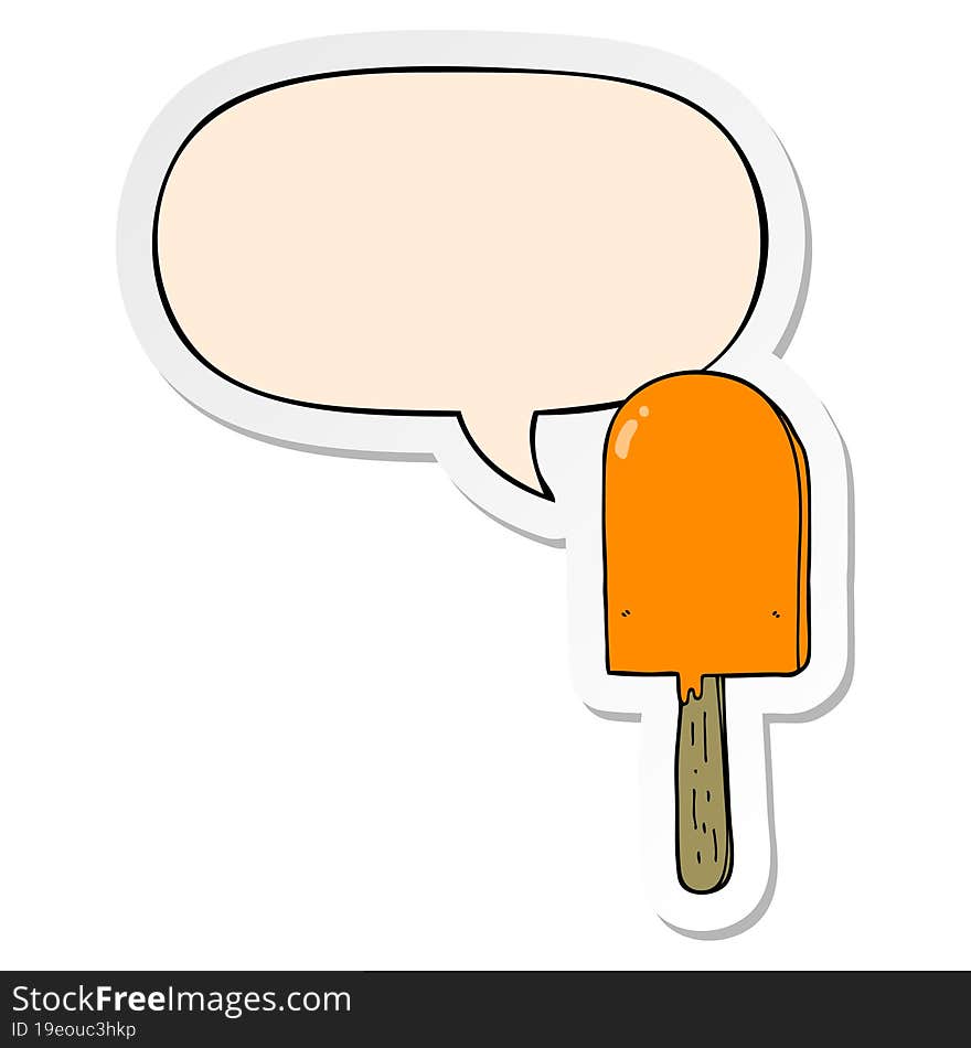 Cartoon Lollipop And Speech Bubble Sticker