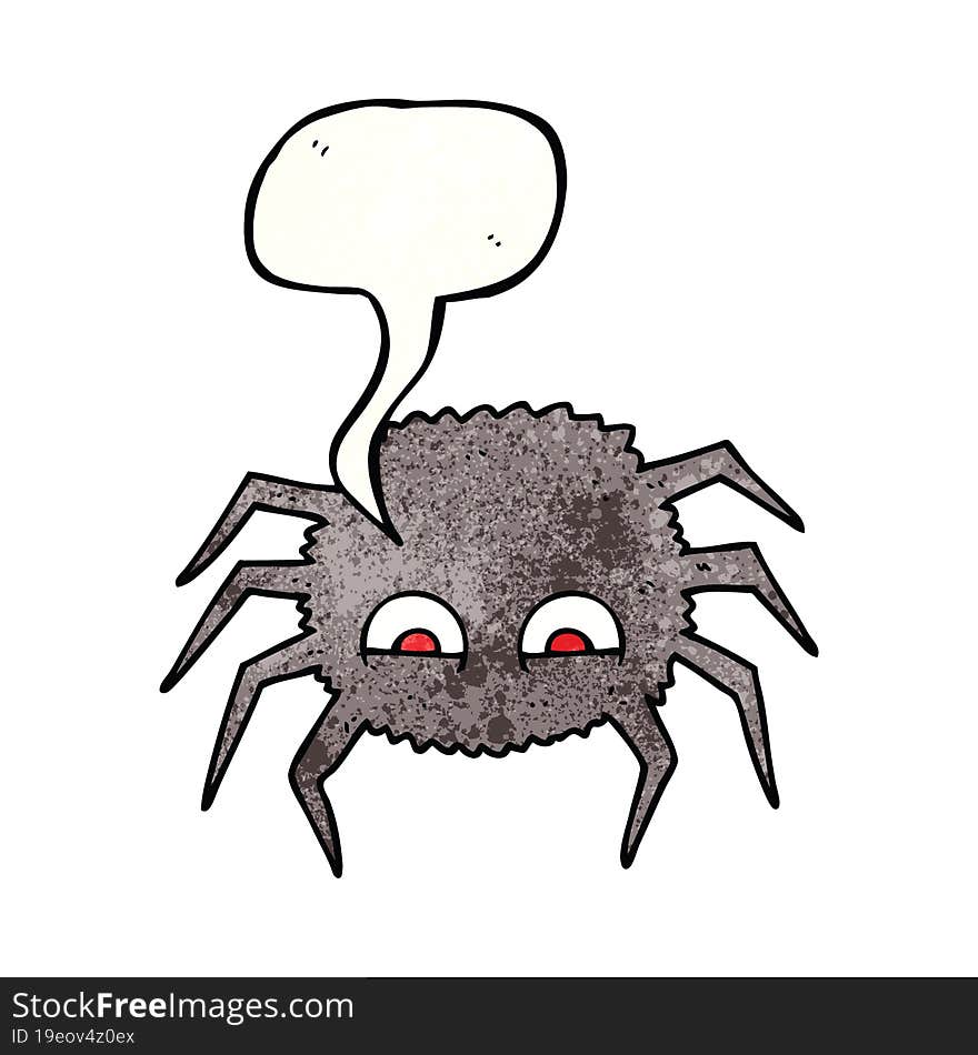 freehand speech bubble textured cartoon spider