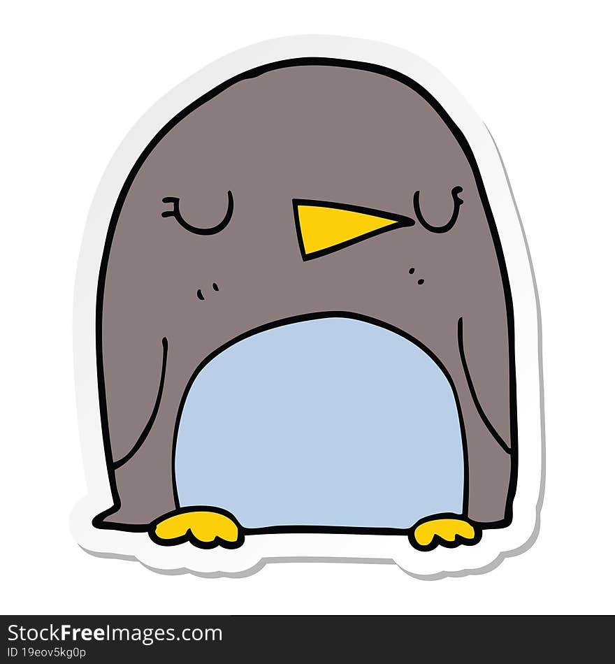 sticker of a cartoon penguin