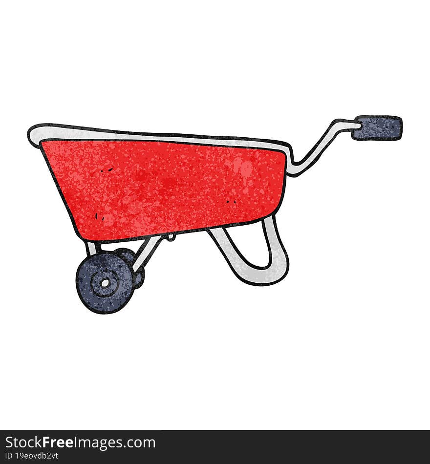 textured cartoon wheelbarrow