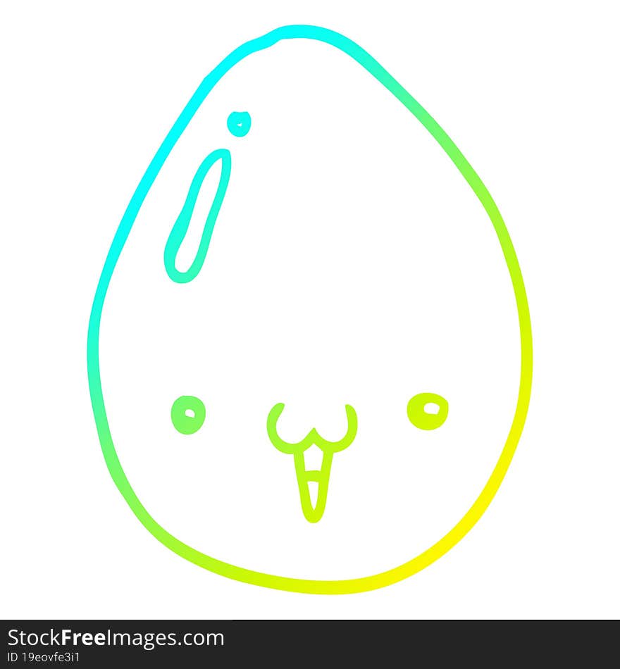 cold gradient line drawing cartoon egg