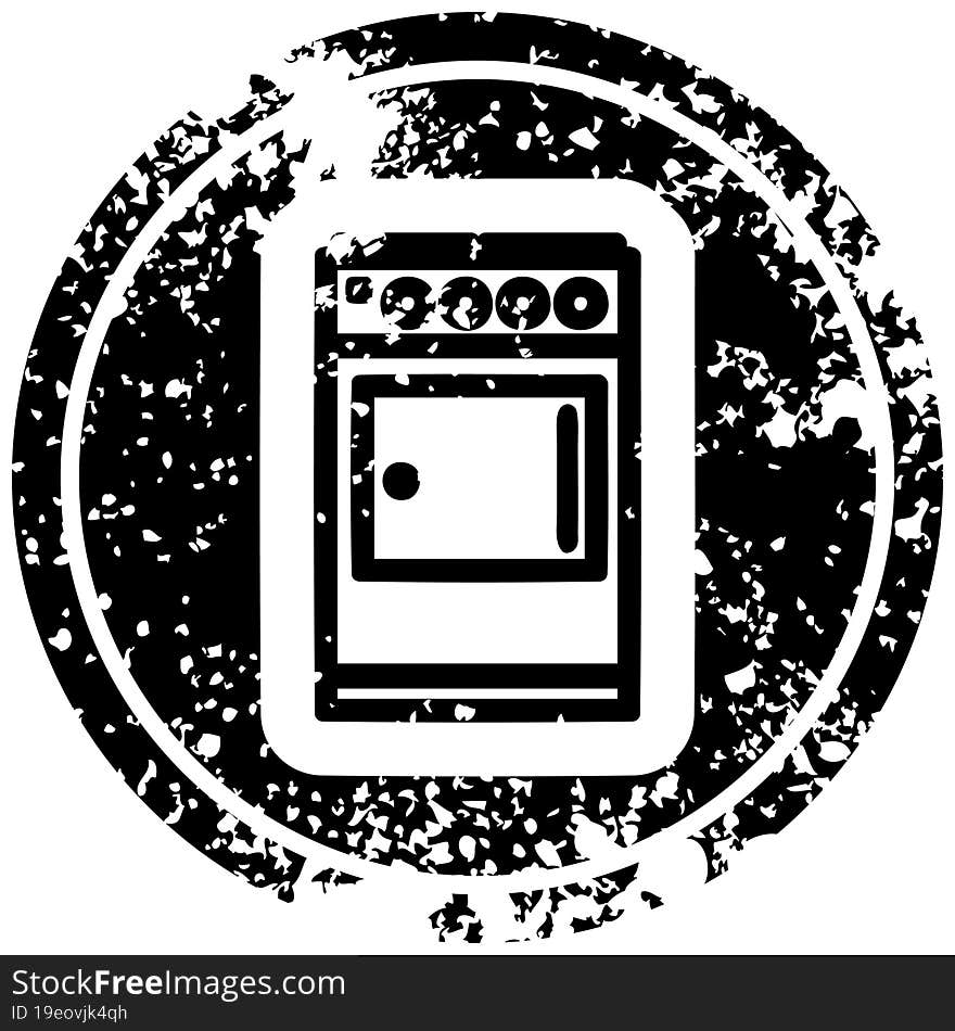 kitchen cooker distressed icon