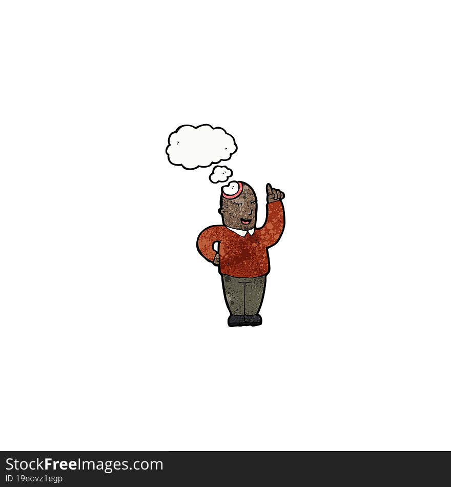 cartoon man with thought bubble