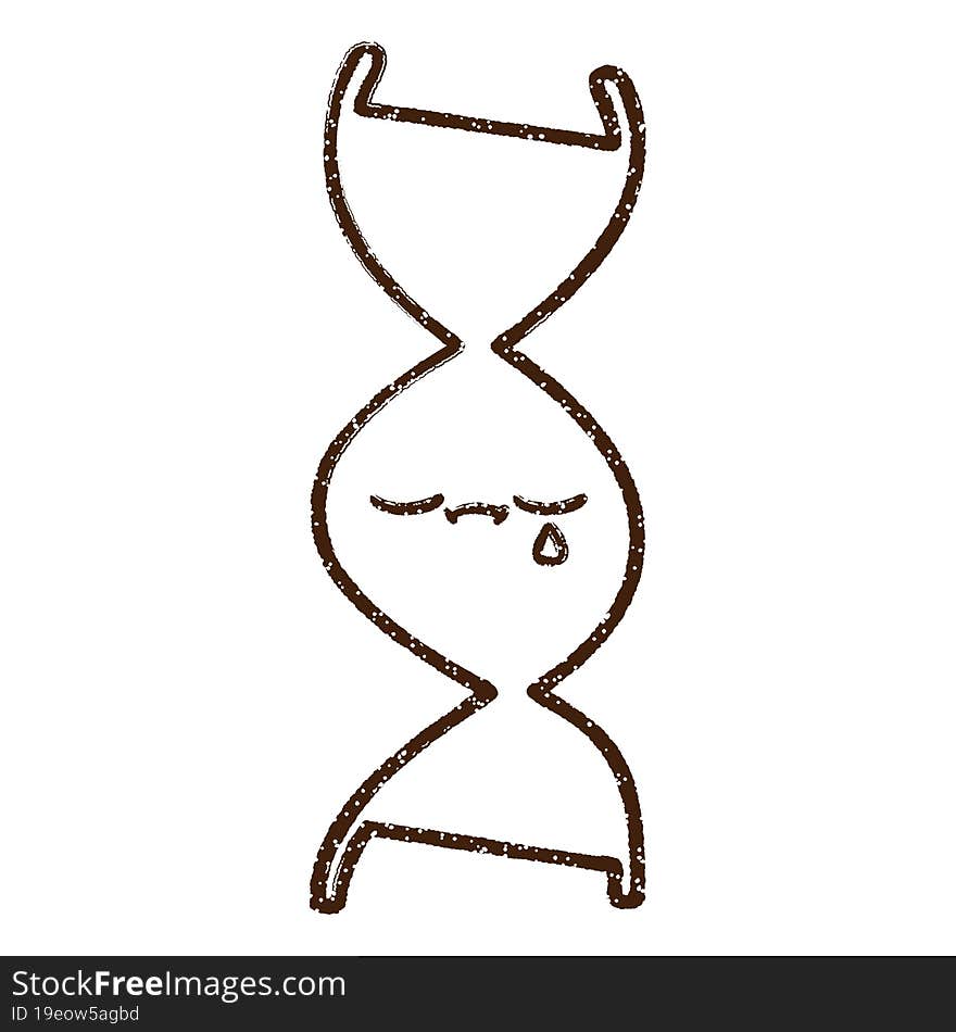 DNA Strand Charcoal Drawing