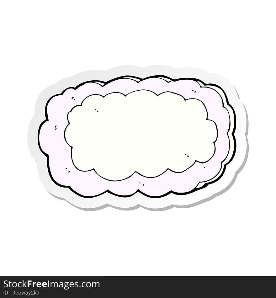 sticker of a cartoon cloud symbol