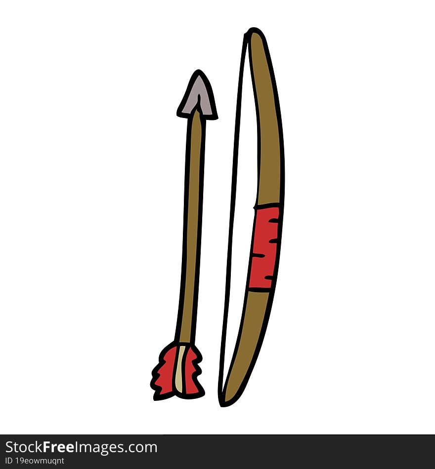 Cartoon Doodle Bow And Arrow