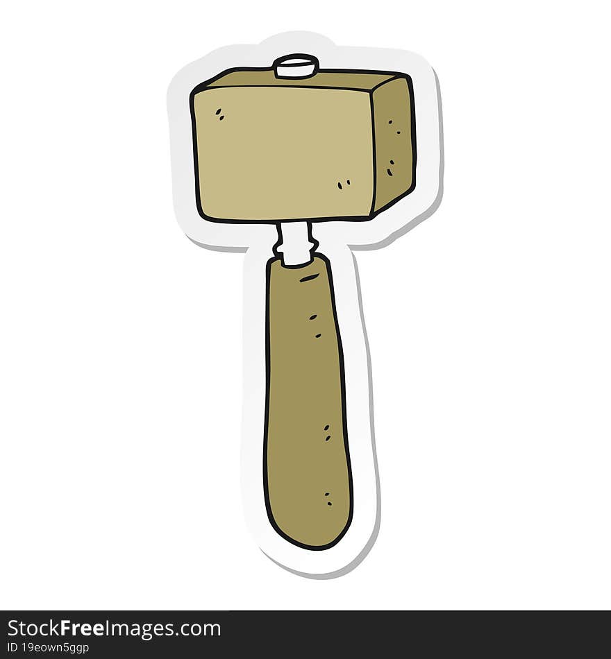 sticker of a cartoon mallet