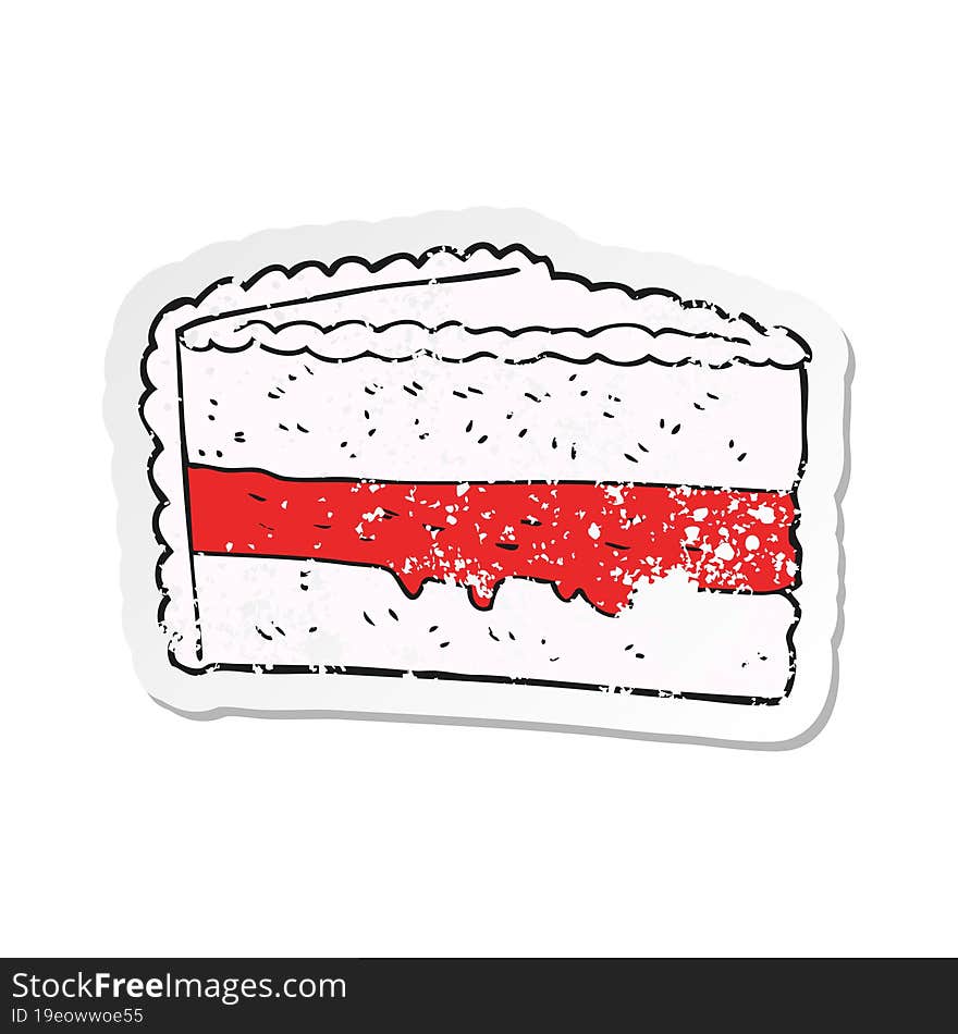 retro distressed sticker of a cartoon cake