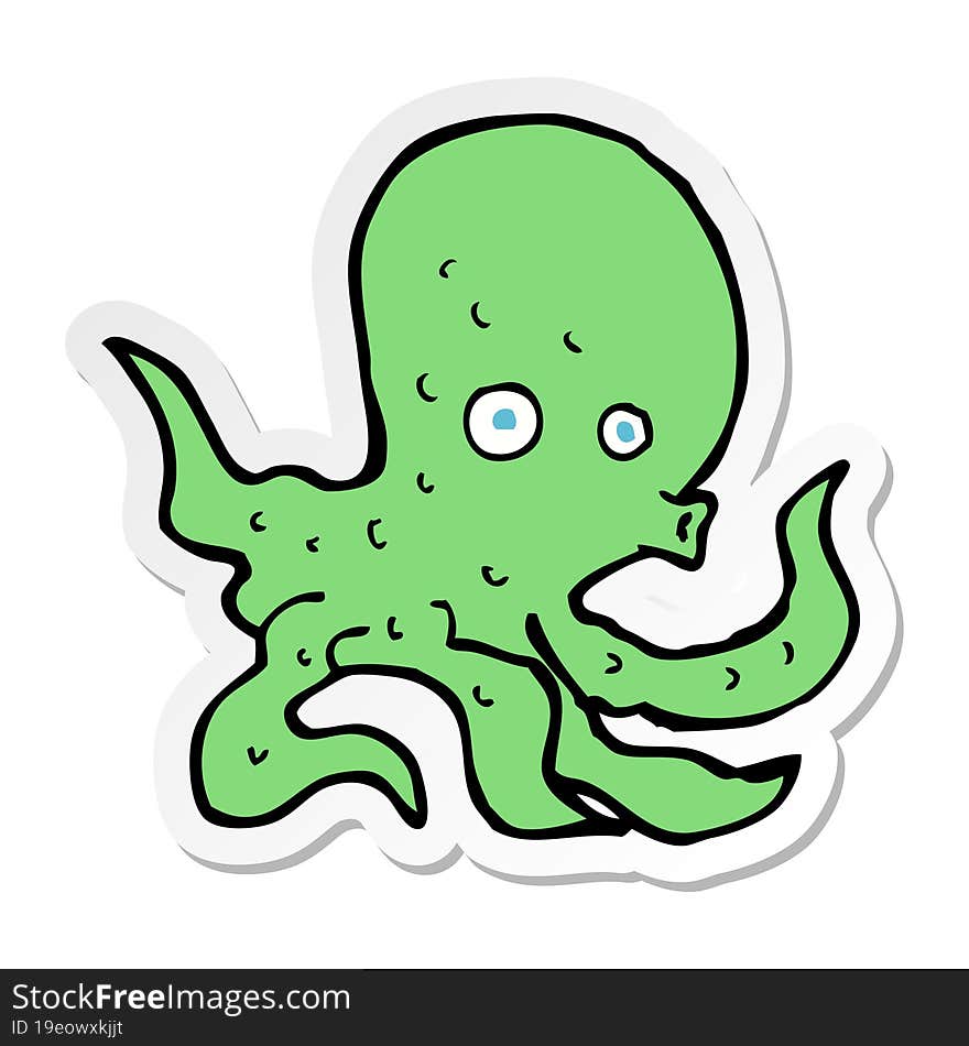 sticker of a cartoon octopus