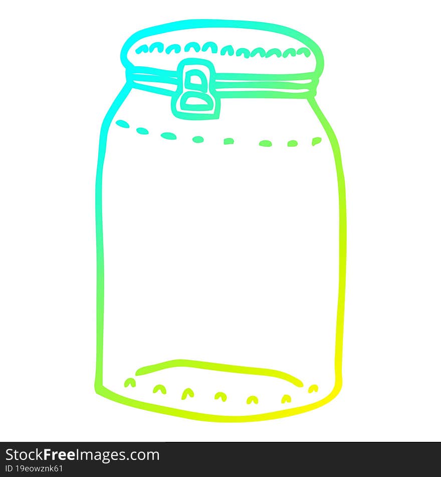 Cold Gradient Line Drawing Cartoon Glass Jar