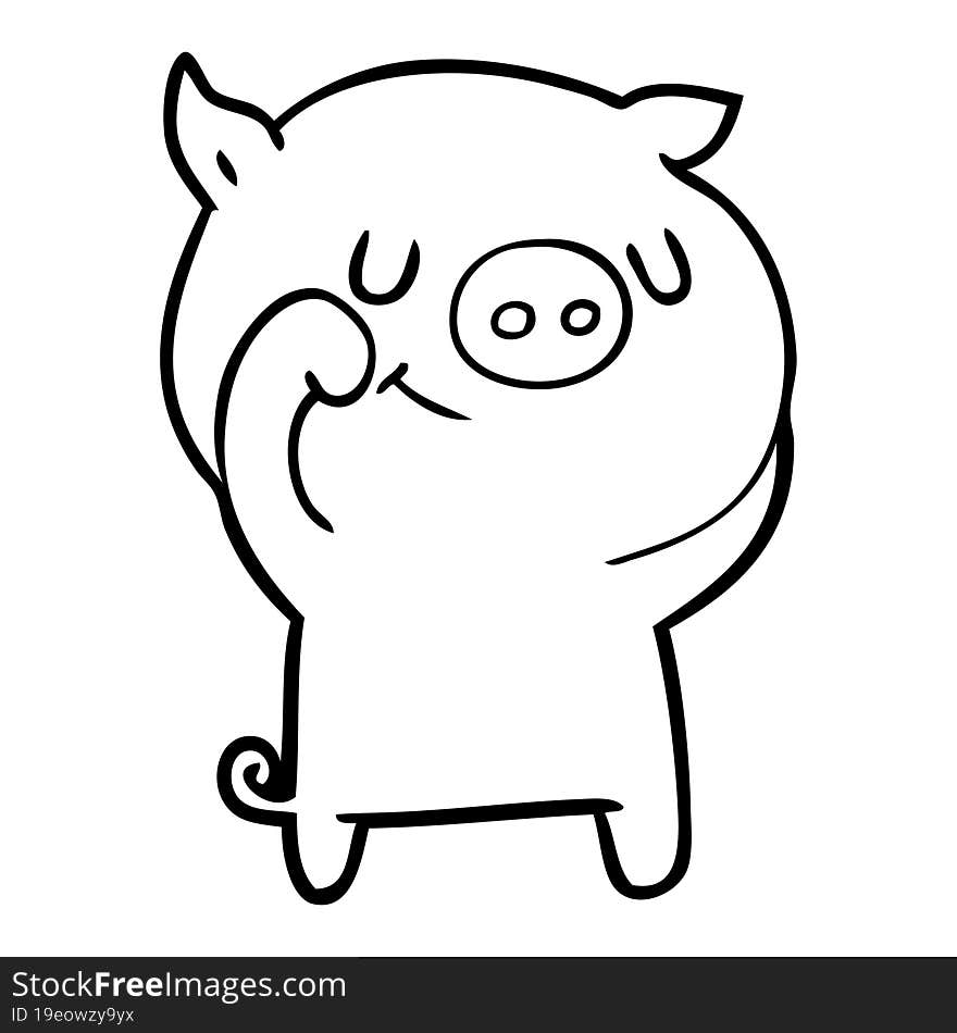 happy cartoon pig. happy cartoon pig