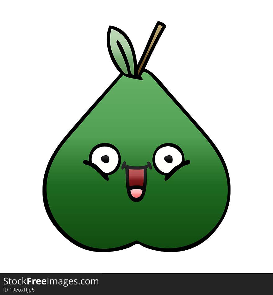 gradient shaded cartoon pear