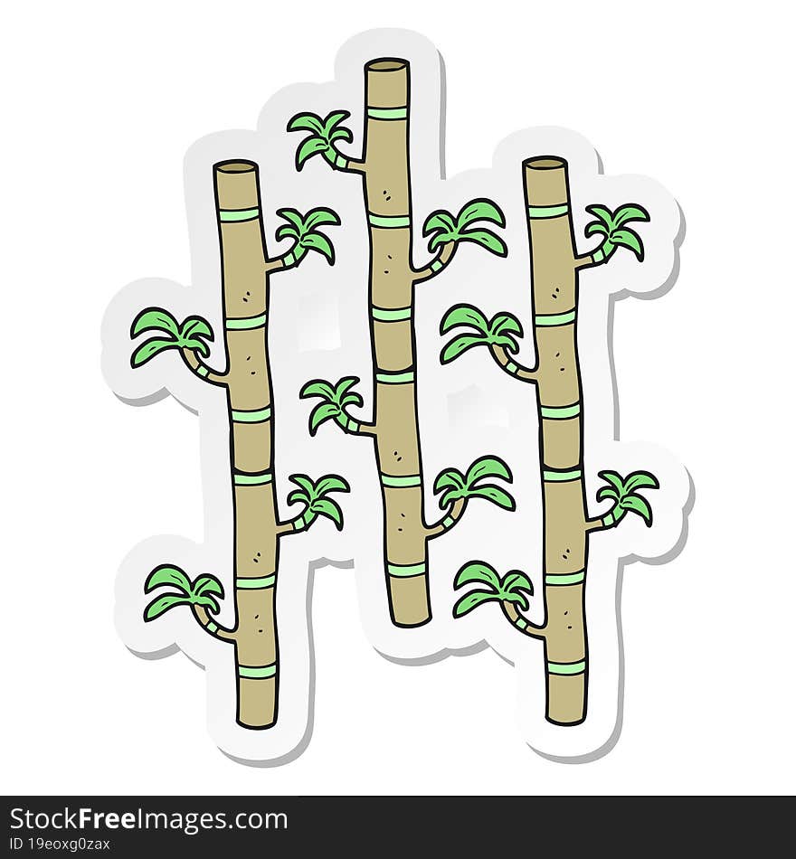 sticker of a cartoon bamboo