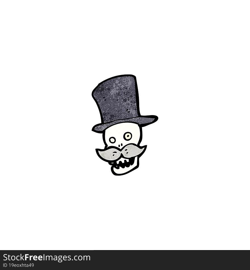 cartoon skull with mustache