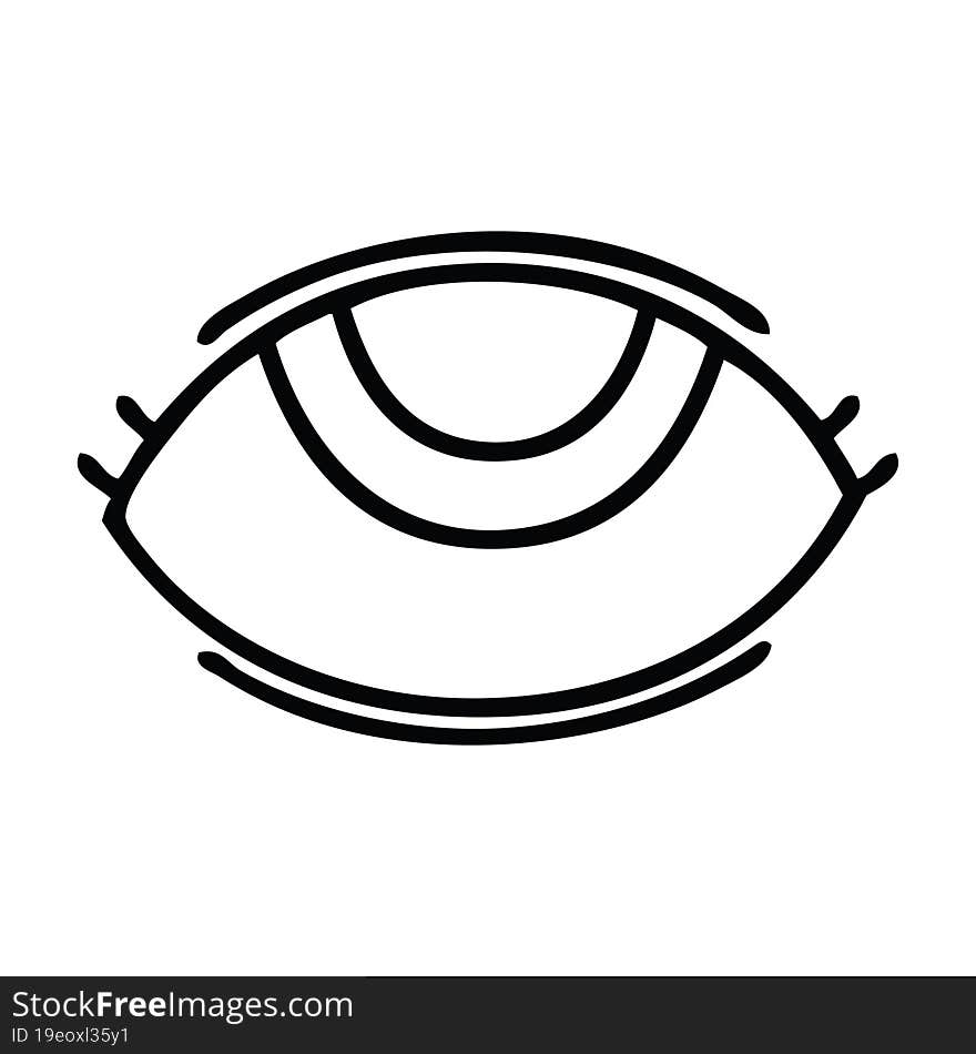 Line Drawing Cartoon Eye Looking Up