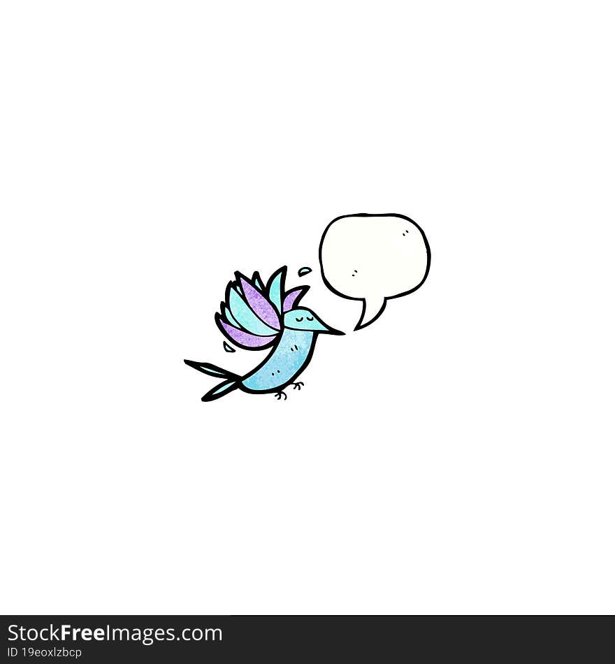 Cartoon Hummingbird With Speech Bubble