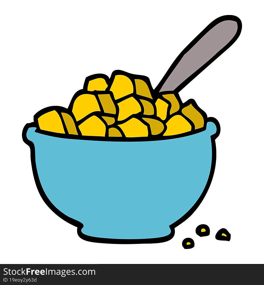 cartoon doodle bowl of cereal