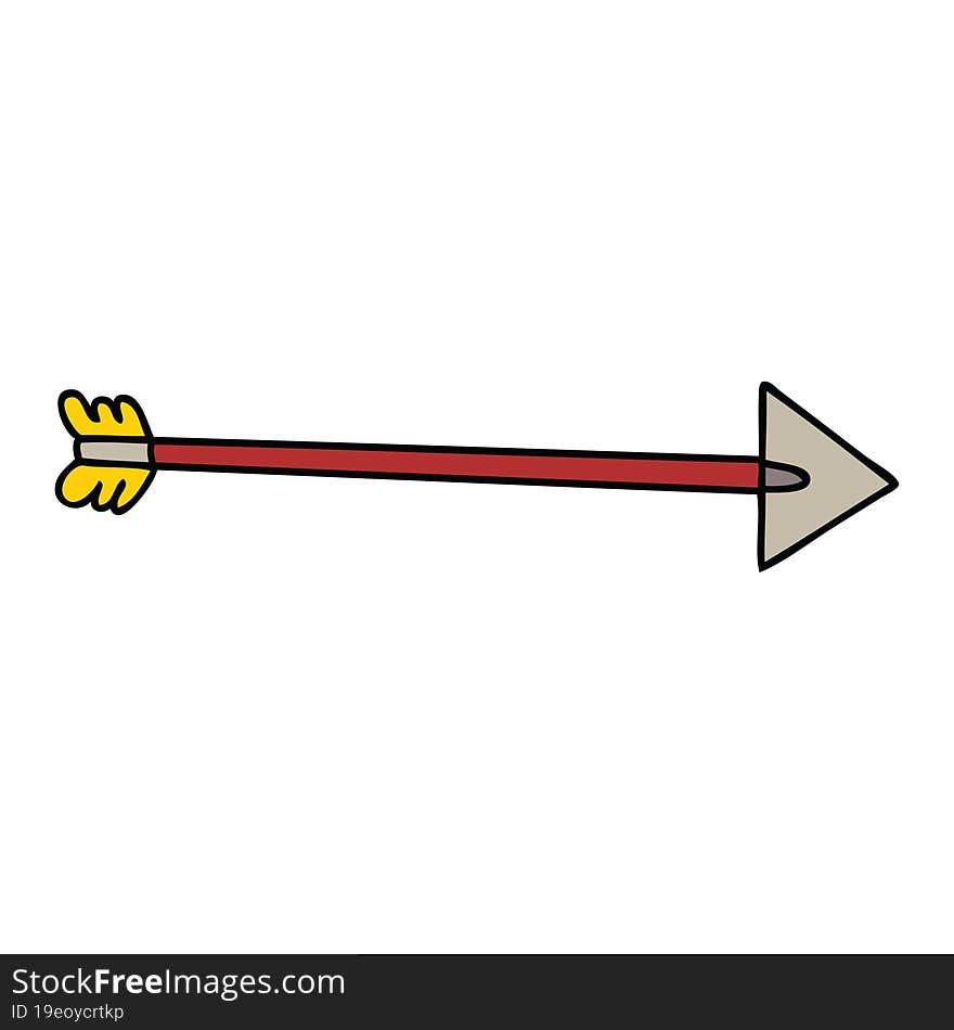 quirky hand drawn cartoon arrow